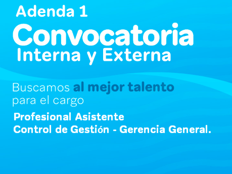 Adenda 1: Convocatoria Interna y Externa Profesional Asistente Control de Gestión 20 DESTACADA 26 Ene 26