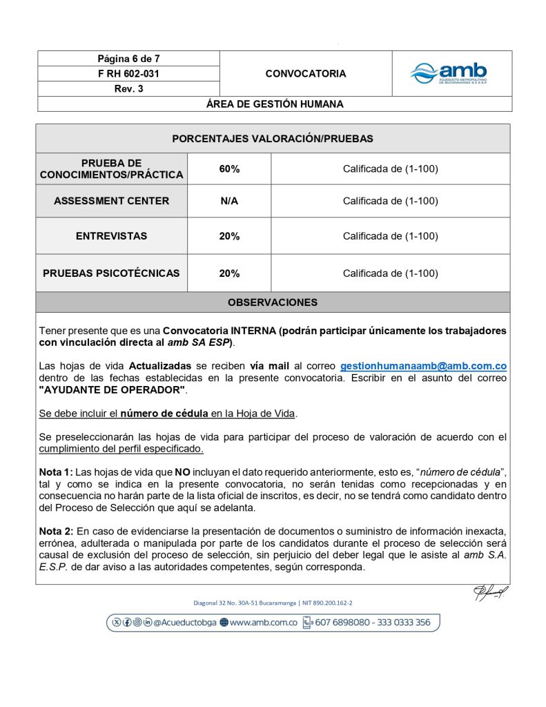 Convocatoria Interna Ayudante Operador de Planta page 0006