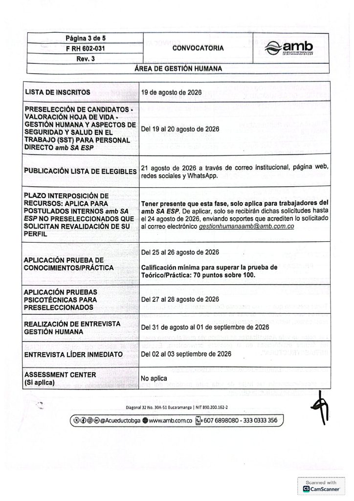 Convocatoria Interna y Externa Auxiliar Operativo IV Infraestructura page 0003