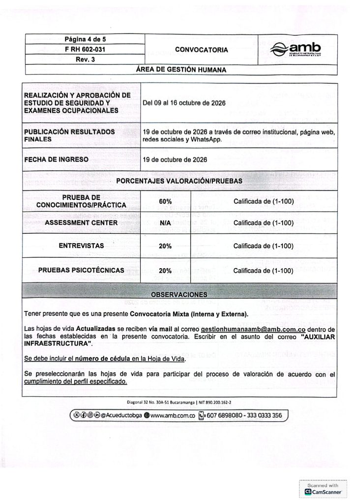Convocatoria mixta Auxiliar Operativo IV Infraestructura page 0004