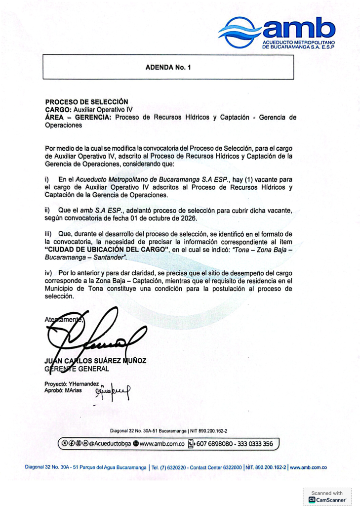 Adenda Aux Operativo IV Captacion OCT 26