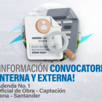Convocatoria interna y externa Oficial de Obra Captacion Tona Santander