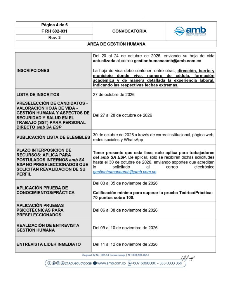 Convocatoria interna y externa Profesional Asistente Control de Gestion page 0004